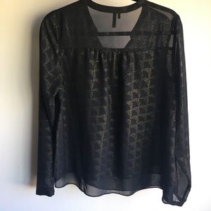 Maurices Tops - Sheer Maurices Blouse with Gold Detail Maurices Tops - Sheer Maurices Blouse with Gold Detail